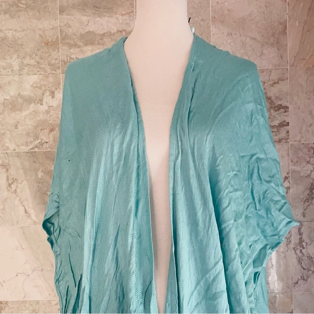 Nordstrom Teal Haze Open Front Ruana Topper